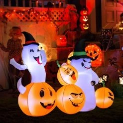 Costway 6 FT Long Halloween Inflatable Decor 4 Pumpkins & Ghosts w/ Built-in LED Lights 14 Costway 6 FT Long Halloween Inflatable Decor 4 Pumpkins & Ghosts w/ Built-in LED Lights -HYDE & EEK BOUTIQUE Store GUEST 0022ec8a 97fc 47ab 9ee8 741a363c2442