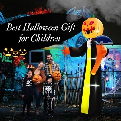 Costway 10FT Halloween Inflatable Pumpkin Ghosts w/ Built-in LEDs 2 Costway 10FT Halloween Inflatable Pumpkin Ghosts w/ Built-in LEDs - Image 2
