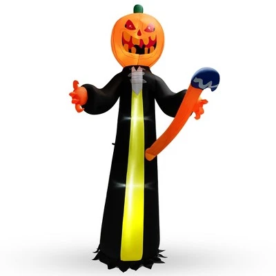 Costway 10FT Halloween Inflatable Pumpkin Ghosts w/ Built-in LEDs 1 Costway 10FT Halloween Inflatable Pumpkin Ghosts w/ Built-in LEDs