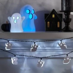 Hyde & EEK! Boutique 10ct LED Metal Ghost Halloween String Lights Cool White - Hyde & EEK! Boutique™