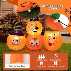 Costway 5 FT Long Halloween Inflatable Decoration 4 Pumpkin Lanterns Combo with Pirate -HYDE & EEK BOUTIQUE Store GUEST 056960f8 d4d7 4fb1 ae00 4f0b2da5145e