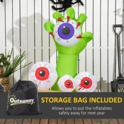 Outsunny HOMCOM 47.25" Inflatable Halloween Monster Hand Grasping Bloodshot Eyeballs, Blow Up Decoration Outdoor LED Yard Display, Waterproof -HYDE & EEK BOUTIQUE Store GUEST 05e65e94 302f 470e 8b03 73b4b84d5b45
