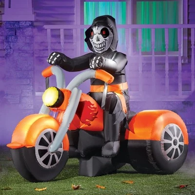Collections Etc. Collections Etc Inflatable Biker Skeleton Halloween Yard Decoration 58 X 34.5 X 48 1 Collections Etc. Collections Etc Inflatable Biker Skeleton Halloween Yard Decoration 58 X 34.5 X 48