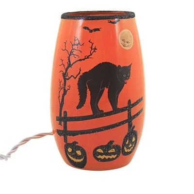 Stony Creek 5.0" Halloween Pre-Lit Small Vase. Witch Cat Haunted Moon - Novelty Sculpture Lights 3 Stony Creek 5.0" Halloween Pre-Lit Small Vase. Witch Cat Haunted Moon - Novelty Sculpture Lights - Image 3