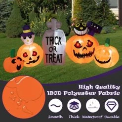Tangkula 8 FT Long Halloween Inflatable Pumpkins Blow up Yard Decoration w/Pumpkins Tombstone Black Cat Lighted Halloween Outdoor Pumpkin -HYDE & EEK BOUTIQUE Store GUEST 08b4d42d 0c69 43c8 859e 5c0ee42669ce