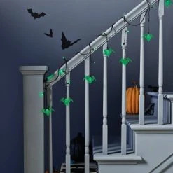 Hyde & EEK! Boutique 25ct Bat Halloween Icicle Lights Green - Hyde & EEK! Boutique™