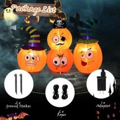 Tangkula 5 FT Long Halloween Inflatable Decoration Blow Up Pumpkin Combo w/ Pirate & Witch Hats, Built-in Bright LED Lights Additional Sandbag 13 Tangkula 5 FT Long Halloween Inflatable Decoration Blow Up Pumpkin Combo w/ Pirate & Witch Hats, Built-in Bright LED Lights Additional Sandbag -HYDE & EEK BOUTIQUE Store GUEST 0bd65dad e104 4e67 be27 254d3bbd92f2