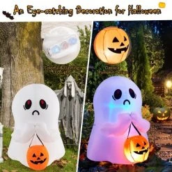 Costway 4' Halloween Inflatable Ghost Holding Pumpkin Blow up Holiday Decor w/LED Lights -HYDE & EEK BOUTIQUE Store GUEST 10465b2e a6fb 473d 80ac 87bc12dc863b