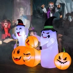 Costway 6 FT Long Halloween Inflatable Decor 4 Pumpkins & Ghosts w/ Built-in LED Lights 15 Costway 6 FT Long Halloween Inflatable Decor 4 Pumpkins & Ghosts w/ Built-in LED Lights -HYDE & EEK BOUTIQUE Store GUEST 1180007d 7cbe 401c bacc 5feecbd9453c