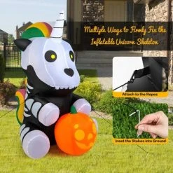 Costway 5ft Inflatable Halloween Unicorn Skeleton Holding Pumpkin for Yard w/LED Lights 13 Costway 5ft Inflatable Halloween Unicorn Skeleton Holding Pumpkin for Yard w/LED Lights -HYDE & EEK BOUTIQUE Store GUEST 127bf079 acbf 410d 9ccd 174b31f95fef