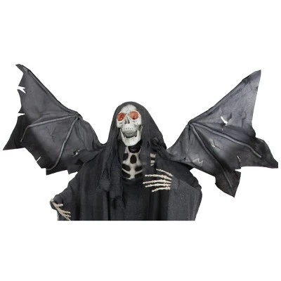 Northlight 5.25' Sonic Skeletal Reaper with Wings and Red Eyes Halloween Decoration - Black/Red 1 Northlight 5.25' Sonic Skeletal Reaper with Wings and Red Eyes Halloween Decoration - Black/Red