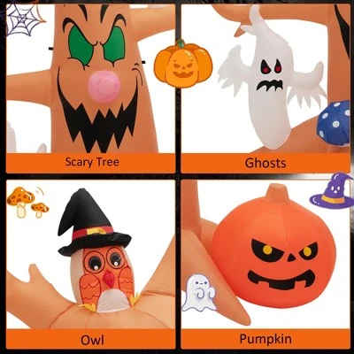 Costway 8 FT Halloween Outdoor Dead Tree Bright Halloween Outdoor Decoration with Stakes & Tethers 6 Costway 8 FT Halloween Outdoor Dead Tree Bright Halloween Outdoor Decoration with Stakes & Tethers - Image 6