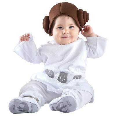 Jazwares Infant Girls' Star Wars Princess Leia Costume - 0-6 Months - White 1 Jazwares Infant Girls' Star Wars Princess Leia Costume - 0-6 Months - White