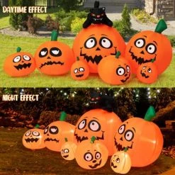 Tangkula 9.5 FT Long Inflatable Pumpkin Combo w/ Black Cat Extra Long Blow-up Pumpkin Halloween Decoration w/ Built-in LED Lights 11 Tangkula 9.5 FT Long Inflatable Pumpkin Combo w/ Black Cat Extra Long Blow-up Pumpkin Halloween Decoration w/ Built-in LED Lights -HYDE & EEK BOUTIQUE Store GUEST 1642ee63 ff8a 476c 8275 f70d360b2b99