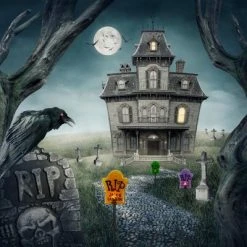 Northlight Set of 3 Tombstone Halloween Pathway Markers - 3.5ft Black Wire