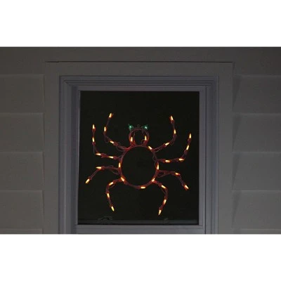 Northlight 15" Black and Orange Lighted Spider Halloween Window Silhouette 3 Northlight 15" Black and Orange Lighted Spider Halloween Window Silhouette - Image 3