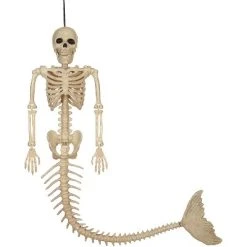 Seasons USA Inc Seasons USA Mermaid Skeleton Halloween Decoration - 21 in - Off-White