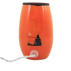 Stony Creek 5.0" Halloween Pre-Lit Small Vase. Witch Cat Haunted Moon - Novelty Sculpture Lights