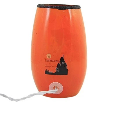 Stony Creek 5.0" Halloween Pre-Lit Small Vase. Witch Cat Haunted Moon - Novelty Sculpture Lights 1 Stony Creek 5.0" Halloween Pre-Lit Small Vase. Witch Cat Haunted Moon - Novelty Sculpture Lights