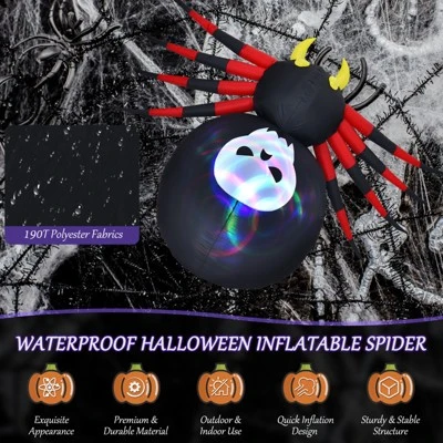 Tangkula 6.5FT Inflatable Halloween Spider Long Outdoor Indoor Blow Up Spider with Magic LED Lights 4 Tangkula 6.5FT Inflatable Halloween Spider Long Outdoor Indoor Blow Up Spider with Magic LED Lights - Image 4