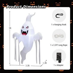 Costway 5 FT Tall Halloween Inflatable Hanging Ghost Blow-up Yard Decoration w/LED Light 17 Costway 5 FT Tall Halloween Inflatable Hanging Ghost Blow-up Yard Decoration w/LED Light -HYDE & EEK BOUTIQUE Store GUEST 26ceaa24 95bb 4925 8b36 09df4f0e2f93