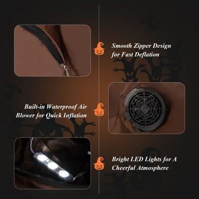 Tangkula 6 FT Tall Halloween Inflatable Decoration Outdoor Blow Up Dead Tree with Vampire Owl Bat Pumpkin Bright LED & RGB Lights 5 Tangkula 6 FT Tall Halloween Inflatable Decoration Outdoor Blow Up Dead Tree with Vampire Owl Bat Pumpkin Bright LED & RGB Lights - Image 5