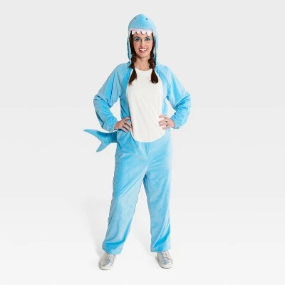 Adult Blue Shark Halloween Costume Jumpsuit - Hyde & EEK! Boutique™ 4 Adult Blue Shark Halloween Costume Jumpsuit - Hyde & EEK! Boutique™ - Image 4