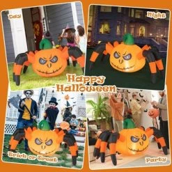 Costway 5 FT Long Halloween Inflatable Pumpkin Spider Blow-up Decoration with LED Light 13 Costway 5 FT Long Halloween Inflatable Pumpkin Spider Blow-up Decoration with LED Light -HYDE & EEK BOUTIQUE Store GUEST 281f7c25 9c38 44cd a47d 76cfa3ea7a95
