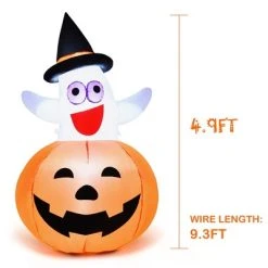 Costway 5 Ft Halloween Blow-up Inflatable Ghost in Pumpkin w/ LED Bulb Yard Decoration -HYDE & EEK BOUTIQUE Store GUEST 28d9a50c 5b2f 4872 a03c 36ba150e2167