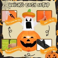 Costway 4FT Halloween Inflatable Decoration Blow-up Ghost w/Hat & Pumpkin Lantern 12 Costway 4FT Halloween Inflatable Decoration Blow-up Ghost w/Hat & Pumpkin Lantern -HYDE & EEK BOUTIQUE Store GUEST 299fac6c ed12 46ab a4f8 3acb89c46f3a