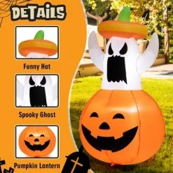 Costway 4FT Halloween Inflatable Decoration Blow-up Ghost w/Hat & Pumpkin Lantern 13 Costway 4FT Halloween Inflatable Decoration Blow-up Ghost w/Hat & Pumpkin Lantern -HYDE & EEK BOUTIQUE Store GUEST 2a868f42 d750 40ee 9107 7fb5ecf7ff9e