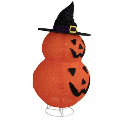 Northlight 34" Spooky Town Jack-O-Lanterns in Witch's Hat Outdoor Halloween Decoration 1 Northlight 34" Spooky Town Jack-O-Lanterns in Witch's Hat Outdoor Halloween Decoration
