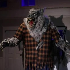 Seasonal Visions Animated Hulking Werewolf Halloween Decoration - 7.5 ft - Multicolored