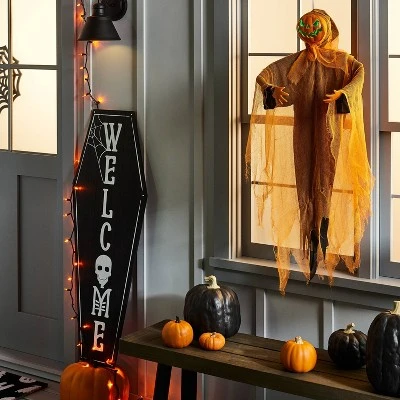 Hyde & EEK! Boutique Falloween Small Black Sheltered Porch Pumpkin Halloween Decorative Sculpture - Hyde & EEK! Boutique™ 1 Hyde & EEK! Boutique Falloween Small Black Sheltered Porch Pumpkin Halloween Decorative Sculpture - Hyde & EEK! Boutique™