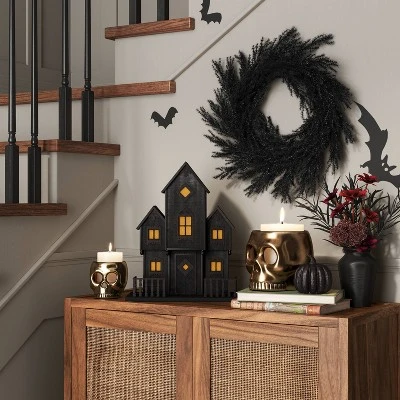 Halloween Wooden Light Up Haunted House - Threshold™ 1 Halloween Wooden Light Up Haunted House - Threshold™