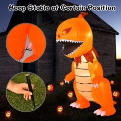 Costway 8FT Halloween Inflatable Pumpkin Head Dinosaur Blow Up with LED Lights -HYDE & EEK BOUTIQUE Store GUEST 2ef132f1 2636 46f3 915c 9c95a9504028