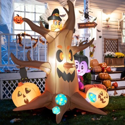 Tangkula 6 FT Tall Halloween Inflatable Decoration Outdoor Blow Up Dead Tree with Vampire Owl Bat Pumpkin Bright LED & RGB Lights 9 Tangkula 6 FT Tall Halloween Inflatable Decoration Outdoor Blow Up Dead Tree with Vampire Owl Bat Pumpkin Bright LED & RGB Lights - Image 9