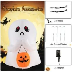 Costway 4' Halloween Inflatable Ghost Holding Pumpkin Blow up Holiday Decor w/LED Lights -HYDE & EEK BOUTIQUE Store GUEST 3266196b 1b6b 47e0 924f cca12c37e7b3