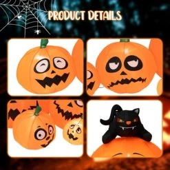 Tangkula 9.5 FT Long Inflatable Pumpkin Combo w/ Black Cat Extra Long Blow-up Pumpkin Halloween Decoration w/ Built-in LED Lights 13 Tangkula 9.5 FT Long Inflatable Pumpkin Combo w/ Black Cat Extra Long Blow-up Pumpkin Halloween Decoration w/ Built-in LED Lights -HYDE & EEK BOUTIQUE Store GUEST 334796e0 957a 44b6 865e 38b4004ccfd7