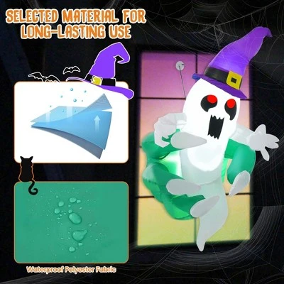 Costway 3.6' Halloween Inflatable Ghost Indoor Outdoor Blow Up Flying Halloween Decor 5 Costway 3.6' Halloween Inflatable Ghost Indoor Outdoor Blow Up Flying Halloween Decor - Image 5