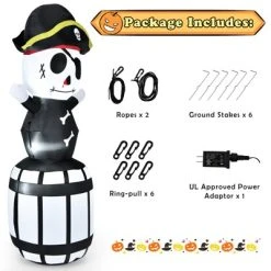 Tangkula 8FT Halloween Inflatable Pirate Barrel Quick Air Blow Holiday Decoration Blow Up Halloween Pirate w/ LED Lights 11 Tangkula 8FT Halloween Inflatable Pirate Barrel Quick Air Blow Holiday Decoration Blow Up Halloween Pirate w/ LED Lights -HYDE & EEK BOUTIQUE Store GUEST 34727b32 339c 4366 96d6 887d6be25075