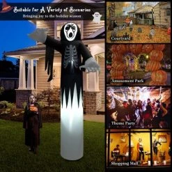 Costway 12 FT Inflatable Halloween Skeleton Giant Blow up Halloween Skull w/ LED Lights -HYDE & EEK BOUTIQUE Store GUEST 34c40182 b815 4f66 b6a3 a42d3a63c9e6