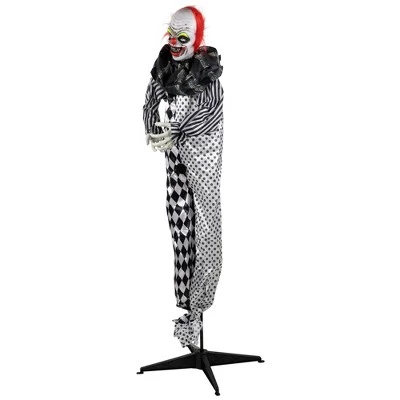 Northlight Spooky Town 5.5' Animated Standing Clown with Glowing Eyes Halloween Decoration 2 Northlight Spooky Town 5.5' Animated Standing Clown with Glowing Eyes Halloween Decoration - Image 2