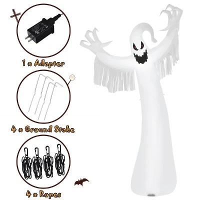 Tangkula Halloween Decoration 12FT Inflatable Blow Up Ghost With LED Lights Outdoor Yard 4 Tangkula Halloween Decoration 12FT Inflatable Blow Up Ghost With LED Lights Outdoor Yard - Image 4