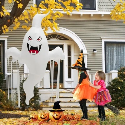Costway 5 FT Tall Halloween Inflatable Hanging Ghost Blow-up Yard Decoration w/LED Light 4 Costway 5 FT Tall Halloween Inflatable Hanging Ghost Blow-up Yard Decoration w/LED Light - Image 4