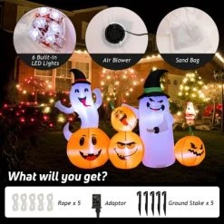 Tangkula 6 FT Halloween Inflatable Pumpkins & Ghosts Party Decoration w/Bright LED Lights & Powerful Blower -HYDE & EEK BOUTIQUE Store GUEST 3dcffbdd 4f1e 4332 b2c3 6fad3d4cb6a1