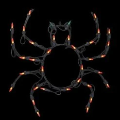 Northlight 15" Black and Orange Lighted Spider Halloween Window Silhouette