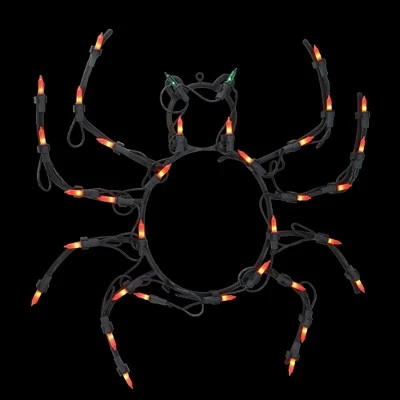 Northlight 15" Black and Orange Lighted Spider Halloween Window Silhouette 1 Northlight 15" Black and Orange Lighted Spider Halloween Window Silhouette