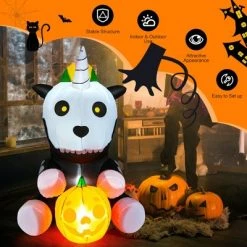 Costway 5ft Inflatable Halloween Unicorn Skeleton Holding Pumpkin for Yard w/LED Lights 15 Costway 5ft Inflatable Halloween Unicorn Skeleton Holding Pumpkin for Yard w/LED Lights -HYDE & EEK BOUTIQUE Store GUEST 3f5dd739 ea49 4381 8c68 00f989481e04