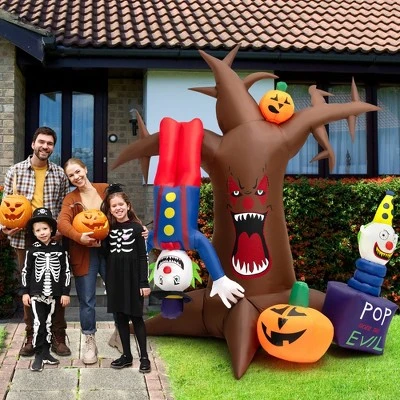 Costway 8 FT Halloween Inflatable Tree Giant Blow-up Spooky Dead Tree with Pop-up Clowns 5 Costway 8 FT Halloween Inflatable Tree Giant Blow-up Spooky Dead Tree with Pop-up Clowns - Image 5